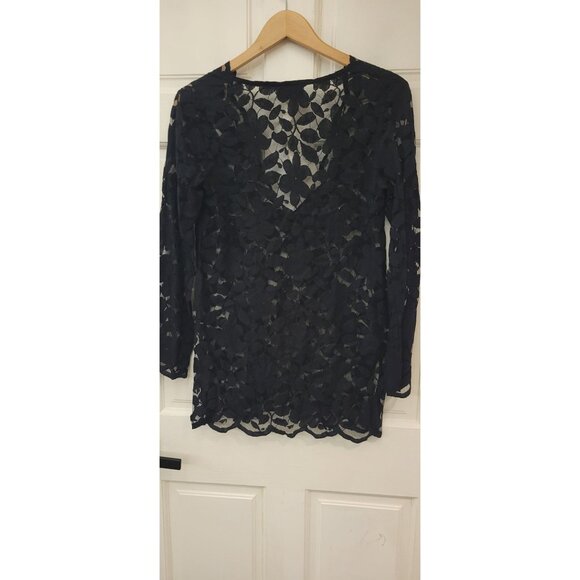 J. Valdi black lace swimsuit coverup eyelet New See through - Picture 12 of 16